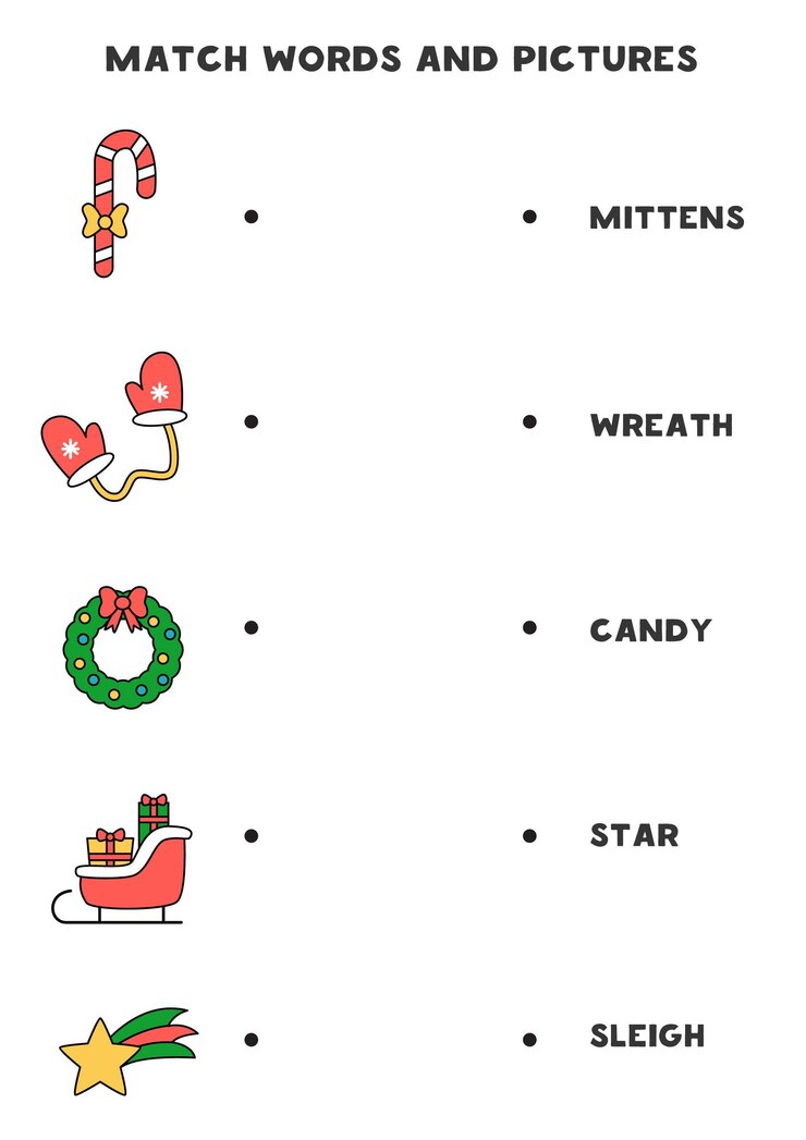 Vector マッチングゲーム。写真とクリスマスの写真を一致させます。