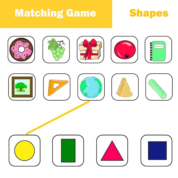 Matching game worksheet for kids