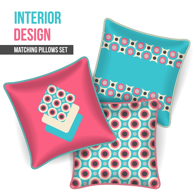 Vector matching pillows set