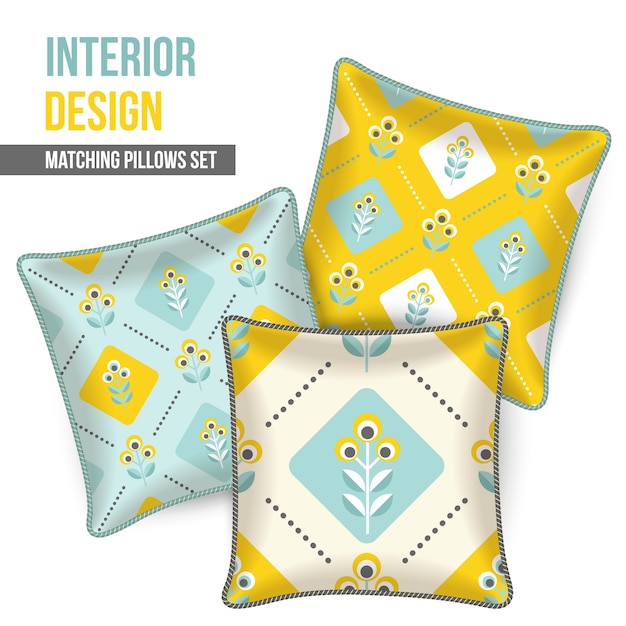 Vector matching pillows set