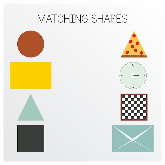 Matching Shapes Worksheet Vector 2023 Adobe Illustrator