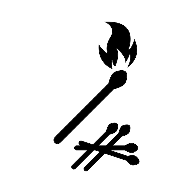 Matchstick symbolicon vector illustration design template