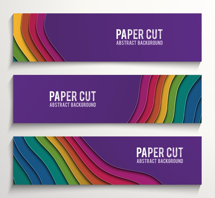 Vector materiaalontwerp webbannersjabloon moderne kleurrijke banners kan worden gebruikt als een zakelijke sjabloon of in een webdesign vectorillustratie