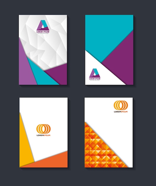 Vector material design lines set covers backgrounds