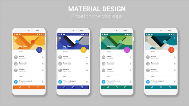 Vector material ui screens mockup kit