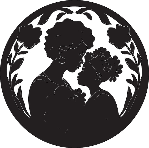 Vector maternal love emblematic design infinite affection woman and child icon