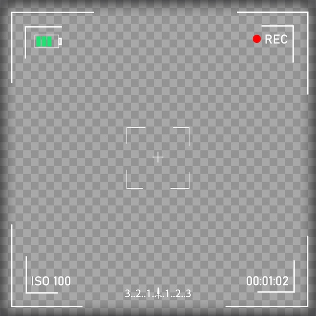 Vector matglas voor digitale videocamera met instellingen.