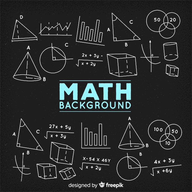 Vector math chalkboard background