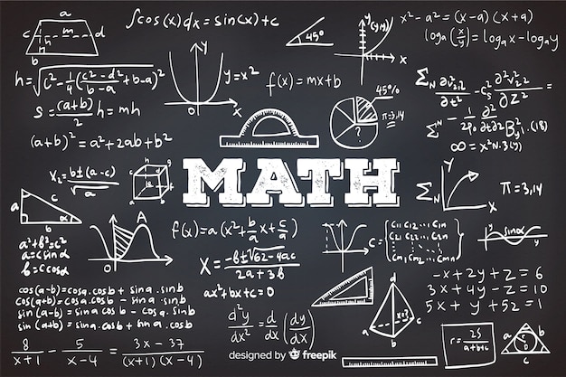 Vector math chalkboard background