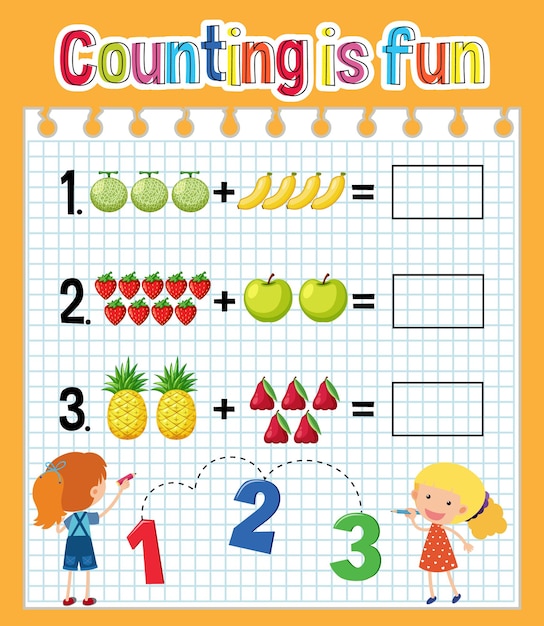 Vector math count number worksheet