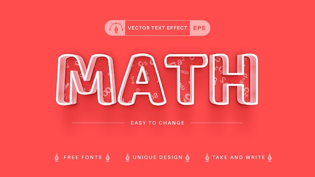 Math - Editable Text Effect, Font Style