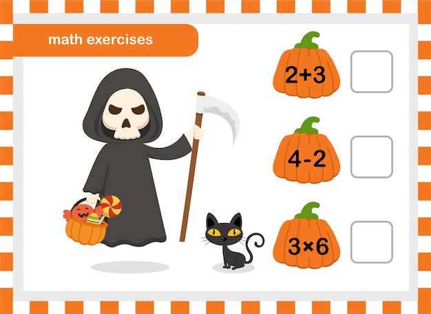 Math exercises for children illustration