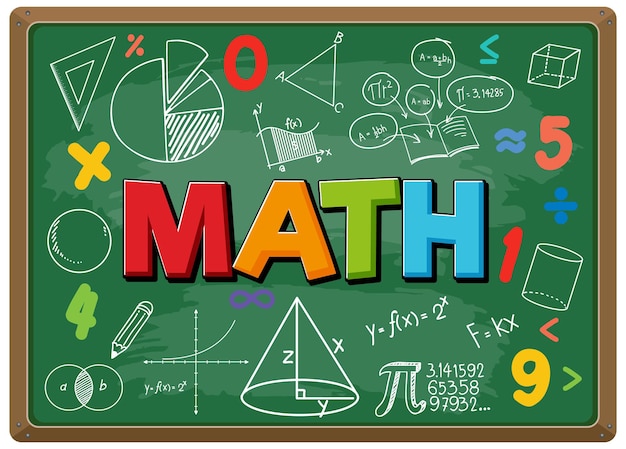 Carattere matematico con formula sulla lavagna