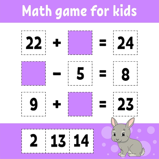 Gioco di matematica per bambini.