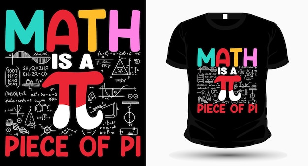 Вектор Математика - это часть дизайна футболки с числом пи