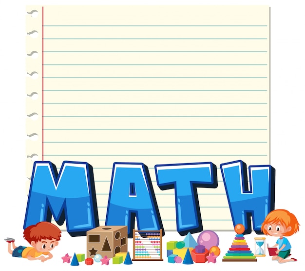 Vector a math note template
