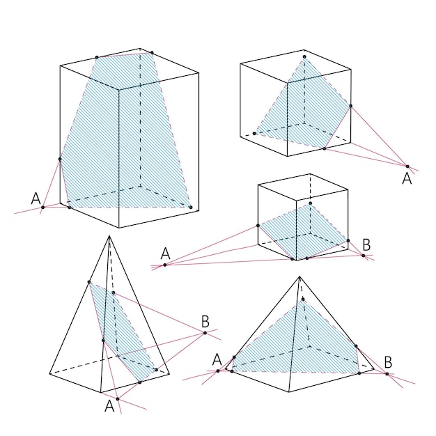 Вектор Математическое изображение разделов многогранников геометрический фон