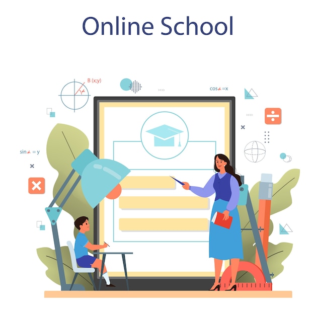 Math school online service or platform