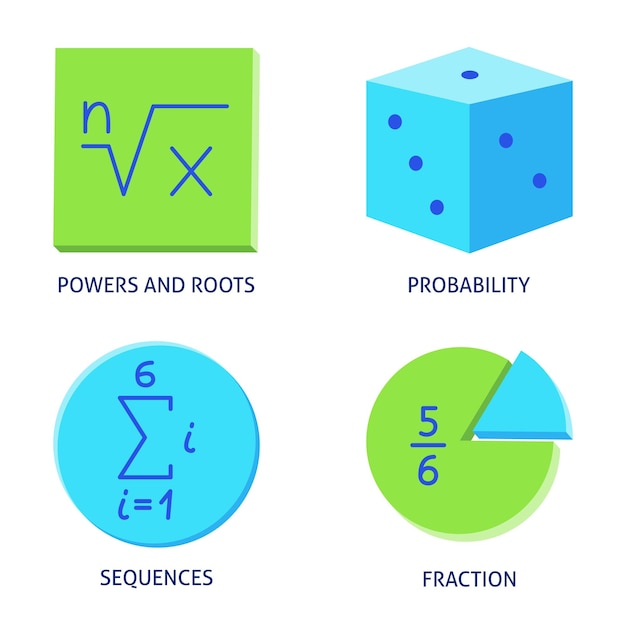 Set di icone di scienze matematiche