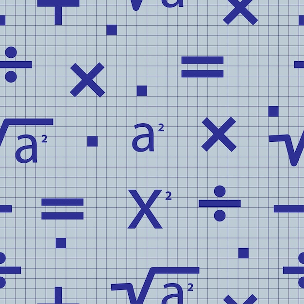 ベクトル 数学の要素と数学のシームレスなパターンさまざまな数式と記号の背景