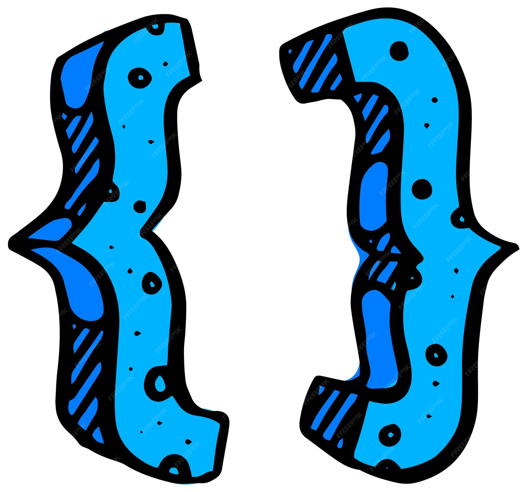 Premium Vector Math symbol braces hand drawn color vector illustration