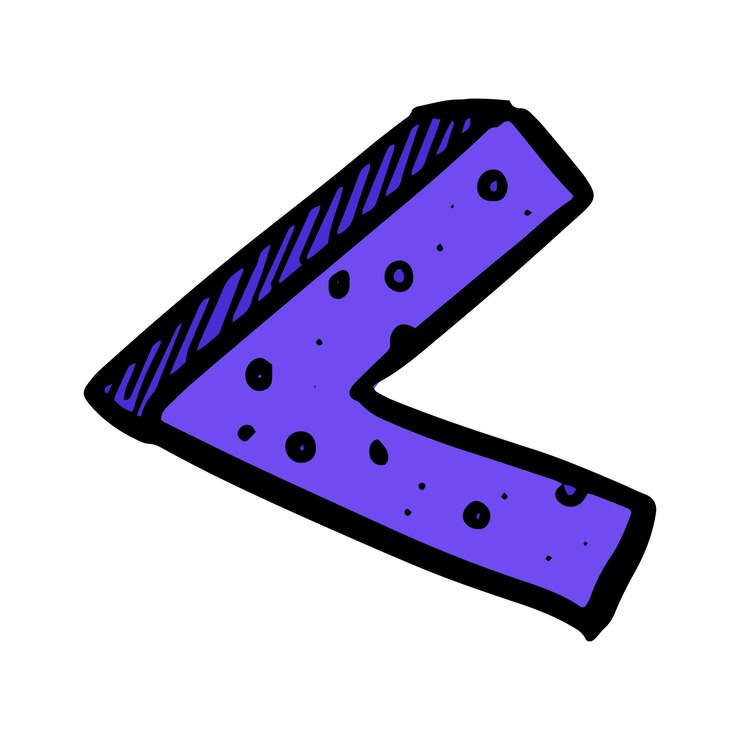 Vector math symbol less than hand drawn color vector illustration