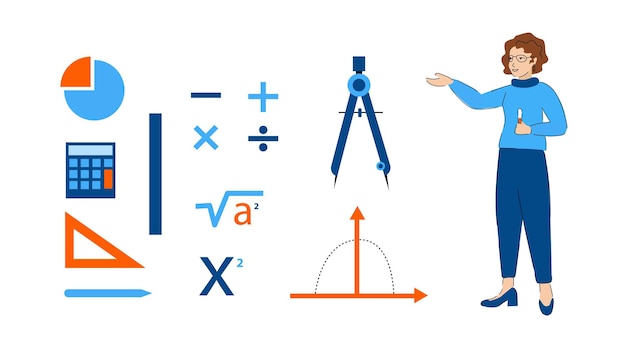 Vector math teacher with mathematics elements