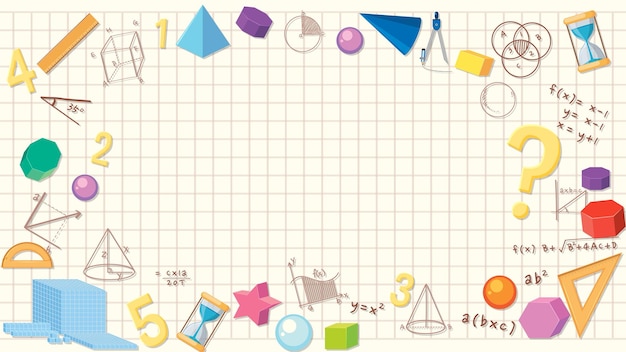 Math Tools Formule Border Notebook met geruite achtergrond