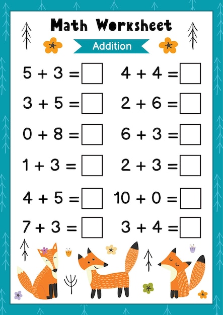 Math-werkblad voor kinderen