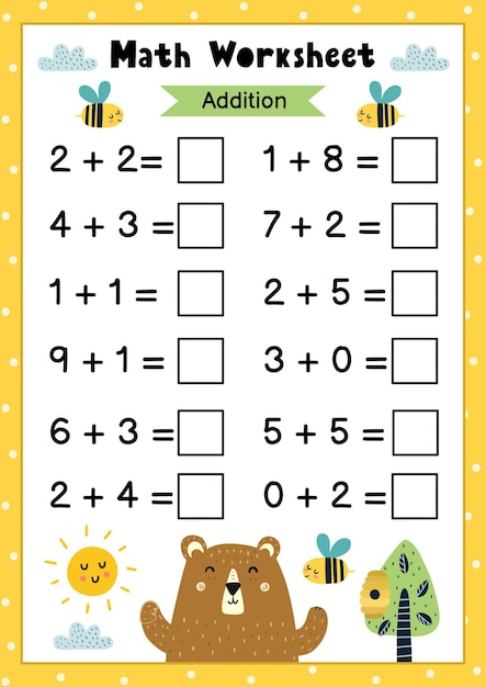 Math-werkblad voor kinderen