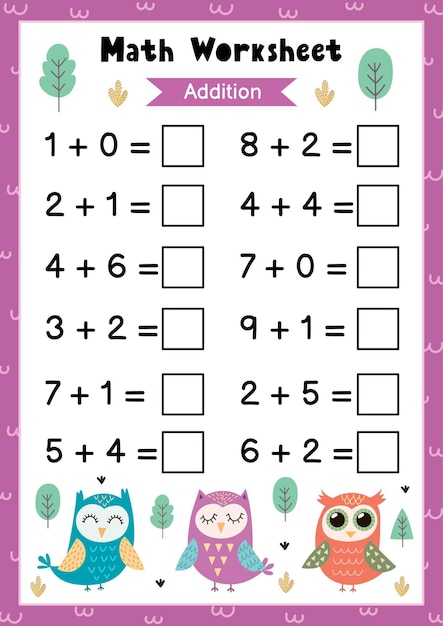 Math worksheet for kids