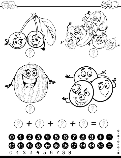 Pagina da colorare di attività matematica