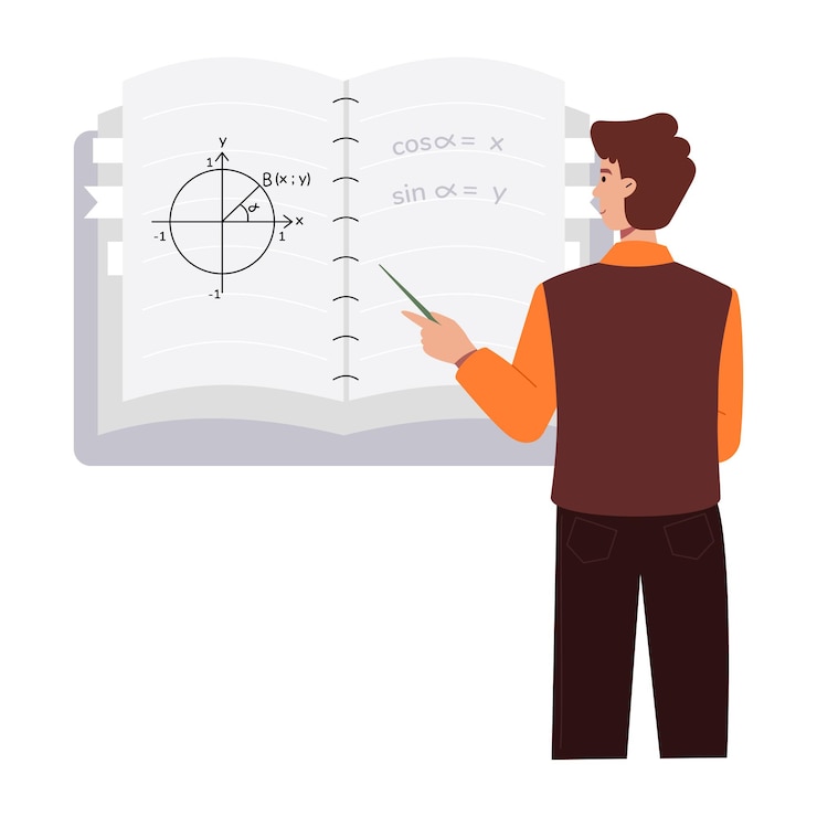 Vector mathematical calculations flat illustrations
