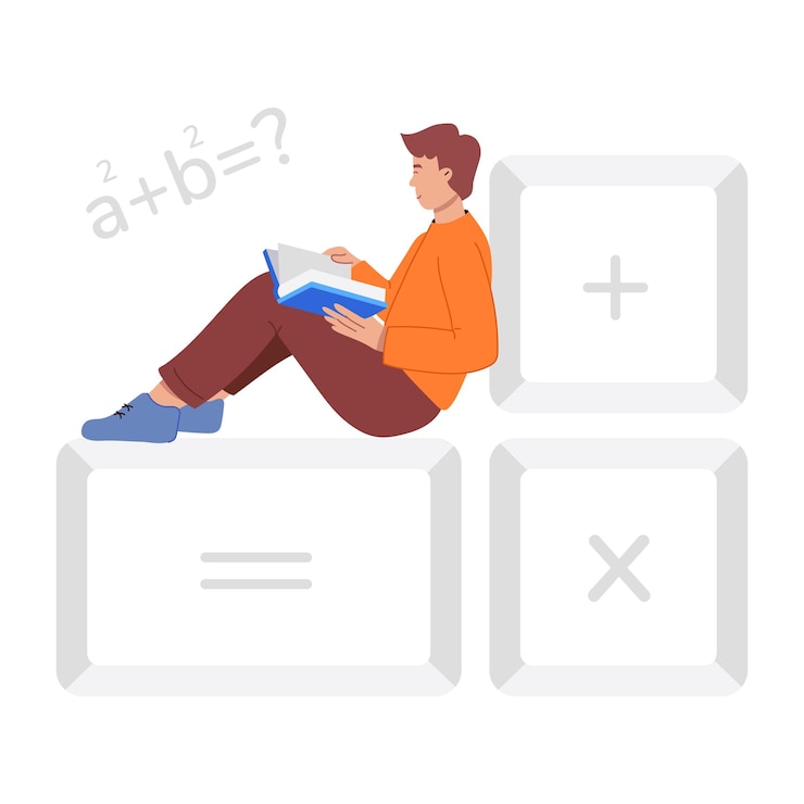 Vector mathematical calculations flat illustrations
