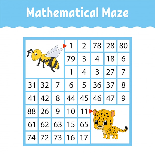 Mathematical colored square maze. 