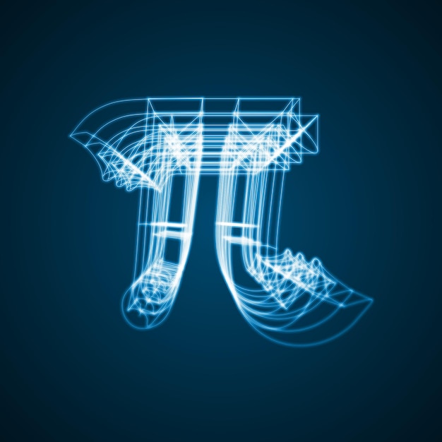 The mathematical constant Pi illustration blue background