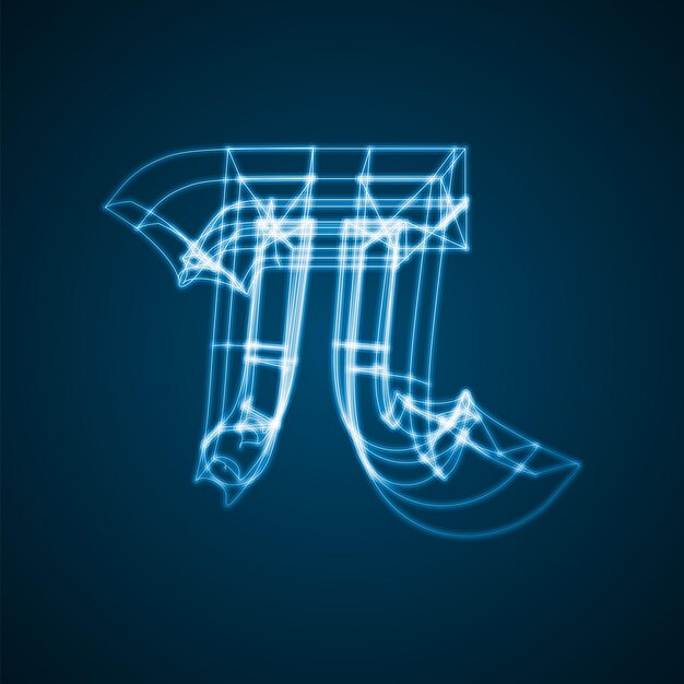 The mathematical constant Pi illustration blue background