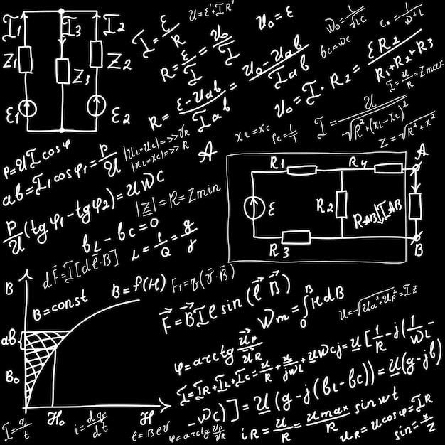 Вектор Иллюстрация математических уравнений и формул