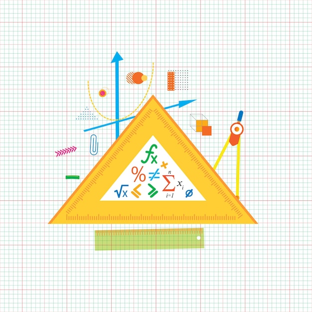 Vector mathematical geometric formulas abstract background