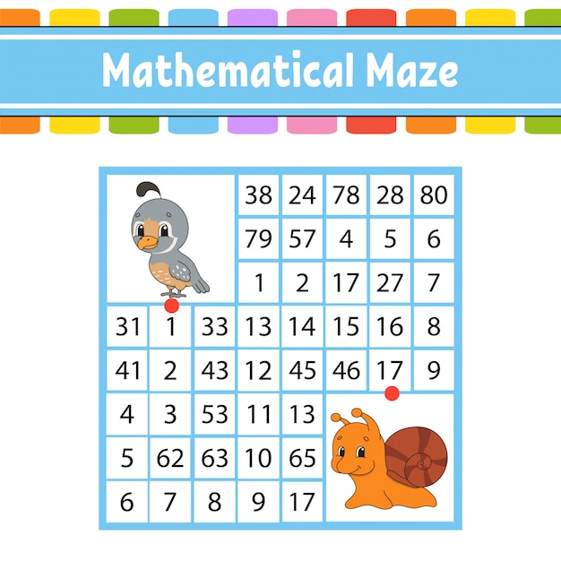 Mathematical maze. Game for kids.