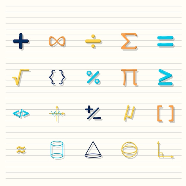 Vector mathematical symbol pack