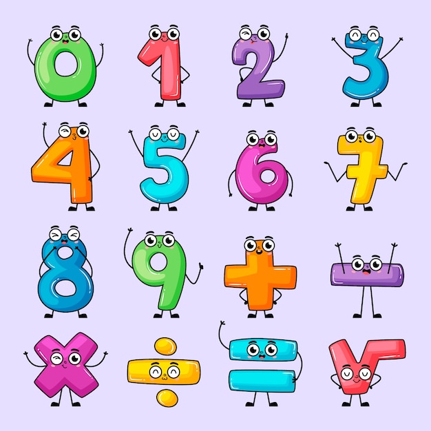 Vector mathematical symbols collection hand drawn