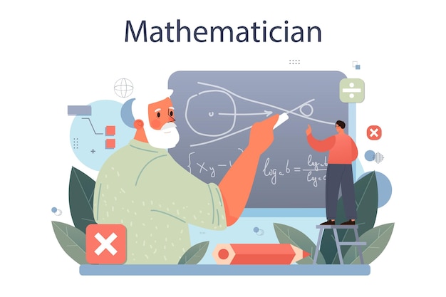 数学者。数学者は科学的なパターンを求めて使用します