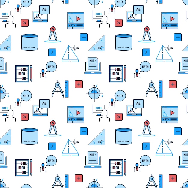 数学色の背景数学科学色のシームレスなパターン ベクトル