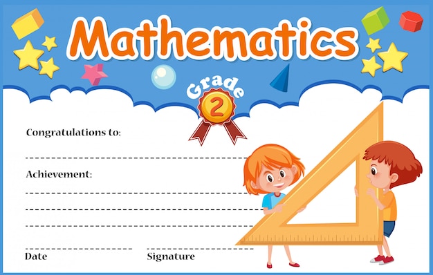 Mathematics diploma certificate template