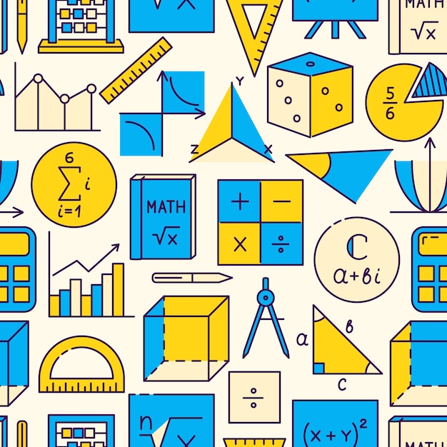 Reticolo senza giunte di matematica in stile linea