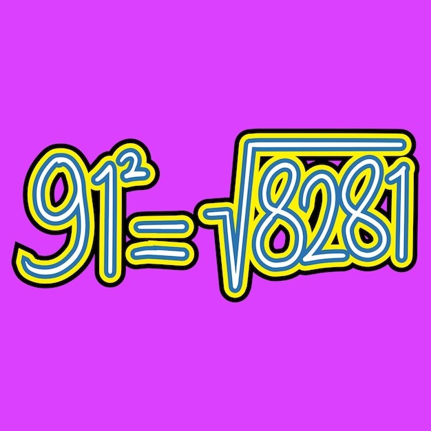 数学 数字 91 の平方根