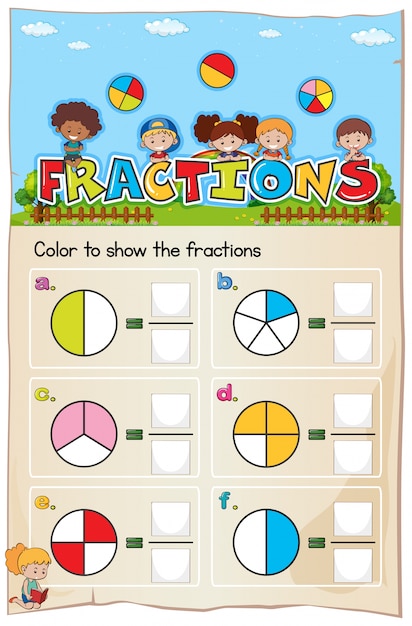 Vector mathematics worksheet fractions chapter with picture