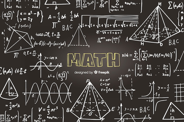 Vector maths realistic chalkboard background