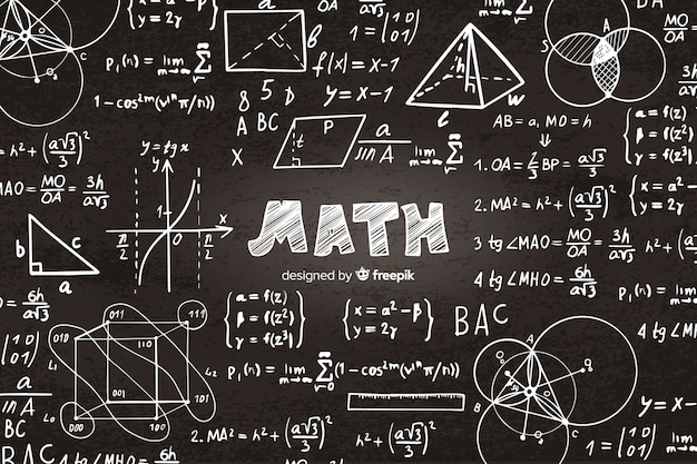 Vector maths realistic chalkboard background